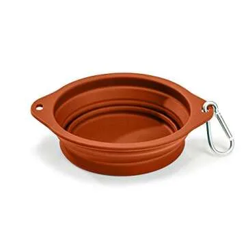 Ruff Products BarkBowl (800ml) - Collapsible Dog Bowl (Burnt Orange) Premium Quality, Platinum-Cured Food Grade Silicone, No Plastic Rim, Food Safe, Large Travel Bowl