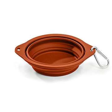 Ruff Products BarkBowl (800ml) - Collapsible Dog Bowl (Burnt Orange) Premium Quality, Platinum-Cured Food Grade Silicone, No Plastic Rim, Food Safe, Large Travel Bowl