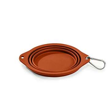 Ruff Products BarkBowl (800ml) - Collapsible Dog Bowl (Burnt Orange) Premium Quality, Platinum-Cured Food Grade Silicone, No Plastic Rim, Food Safe, Large Travel Bowl
