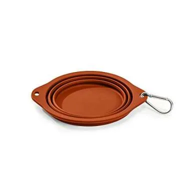 Ruff Products BarkBowl (800ml) - Collapsible Dog Bowl (Burnt Orange) Premium Quality, Platinum-Cured Food Grade Silicone, No Plastic Rim, Food Safe, Large Travel Bowl
