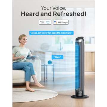 Dreo Smart Tower Fan with WiFi, Quiet and Powerful