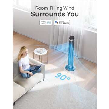 Dreo Smart Tower Fan with WiFi, Quiet and Powerful