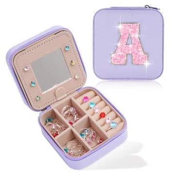 Uygafly Valentines Day Gifts for Teens Girls - Cute Travel Jewelry Case in Lavender