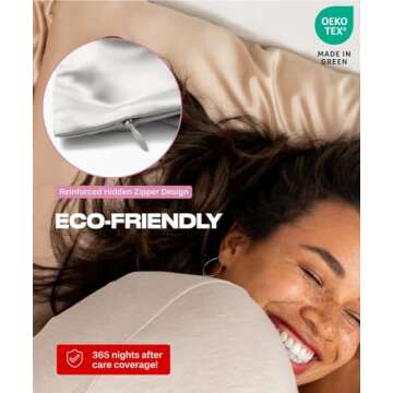 SUNDAYSILKS™ Premium Silk Pillow Cases | 100% Mulberry Silk Pillowcase | All Sides Real 22 Momme Grade 6A Silk | Standard Queen, King Size Silk Pillowcases | Silk Pillow Case with Zipper [Off White]