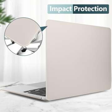 DONGKE Compatible with MacBook Air 13 inch Case 2021 2020 2019 2018 Release Model: M1 A2337 A2179 A1932, Matte Hard Case Cover for MacBook Air 13 inch with Retina Display Fits Touch ID - Stone