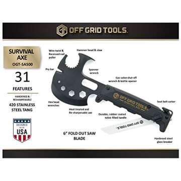 Off Grid Tools Survival Axe for Outdoor Adventures