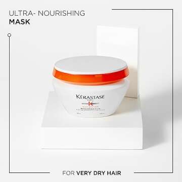 KÉRASTASE Nutritive Masquintense Riche Hair Mask, Deeply Nourishes & Conditions with Plant-Based Proteins & Niacinamide for Medium to Thick Dry Hair, 6.8 Fl Oz