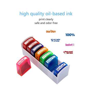 Colorful Teacher Stamp Set for Classroom Fun - 8 Pieces