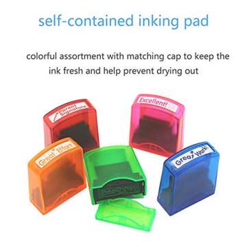 Colorful Teacher Stamp Set for Classroom Fun - 8 Pieces