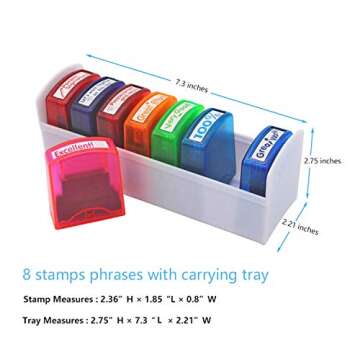 Colorful Teacher Stamp Set for Classroom Fun - 8 Pieces