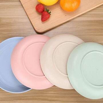 LuckyZone Unbreakable Wheat Straw Plates - Eco-Friendly Choice