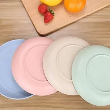 LuckyZone Unbreakable Wheat Straw Plates - Eco-Friendly Choice