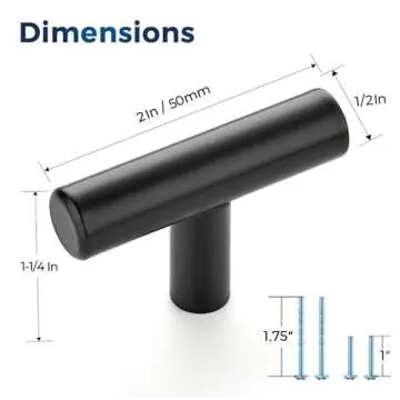 JOY DECOR 30 Pack Cabinet Knobs, Black Cabinet Handles, 2in Kitchen Cabient Knobs, Single Hole Drawer Knobs for Dresser Drawers