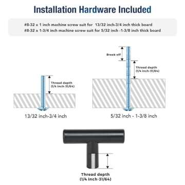 JOY DECOR 30 Pack Cabinet Knobs, Black Cabinet Handles, 2in Kitchen Cabient Knobs, Single Hole Drawer Knobs for Dresser Drawers