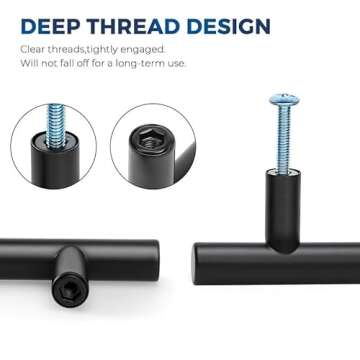 JOY DECOR 30 Pack Cabinet Knobs, Black Cabinet Handles, 2in Kitchen Cabient Knobs, Single Hole Drawer Knobs for Dresser Drawers