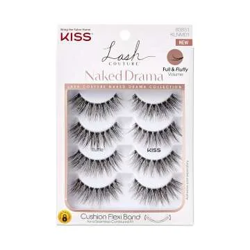 KISS Naked Drama False Eyelashes - 4 Pairs, 16 mm