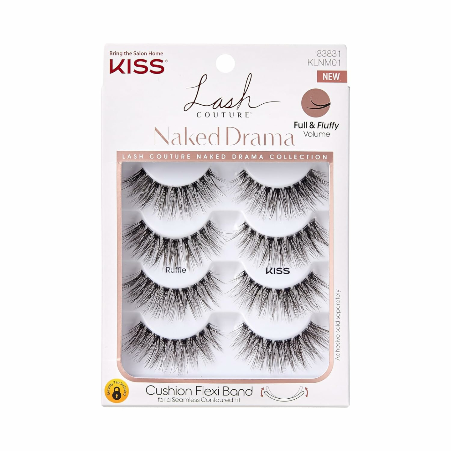 KISS Naked Drama False Eyelashes - 4 Pairs, 16 mm
