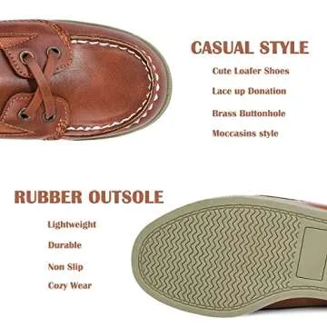 HOMEHOT Boys Dress Shoes Casual School Shoes Slip on Boys Loafers (Toddler/Little Kid/Big Kid) Color Brown Size 10
