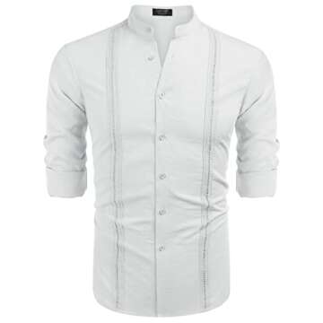 Coofandy Casual Button Down Summer Beach Shirt for Men