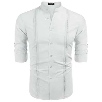 Coofandy Casual Button Down Summer Beach Shirt for Men