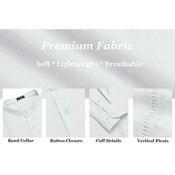 Coofandy Casual Button Down Summer Beach Shirt for Men