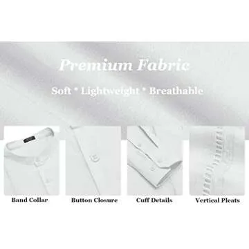 Coofandy Casual Button Down Summer Beach Shirt for Men