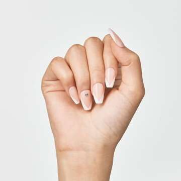 imPRESS KISS Press-On Manicure, Nail Kit, PureFit Technology, Medium Length Press-On Nails, 'So French', Includes Prep Pad, Mini Nail File, Cuticle Stick, and 30 Fake Nails