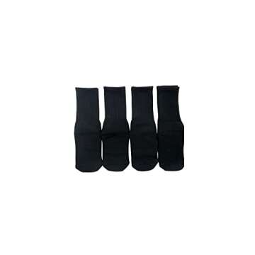 Pilates Yoga Barre Grip Socks Crew for Women - 4 Pack