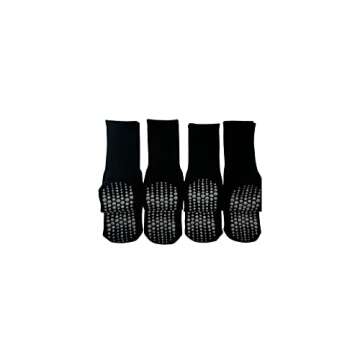 Pilates Yoga Barre Grip Socks Crew for Women - 4 Pack