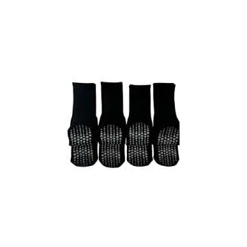 Pilates Yoga Barre Grip Socks Crew for Women - 4 Pack