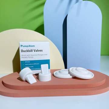 PumpMom Pump Parts Compatible with Spectra, Replacement Duckbill Valves and Silicone Membrane for Spectra S2 Spectra S1 9 Plus and SG Breastpumps - Pack of 6