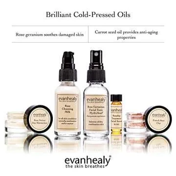 evanhealy Balancing Ritual | Rose Skin Care Set | 5 Piece Travel Face Care Kit for Combination Skin | Skincare Kit with Facial Mask & Gentle Skin Cleanser | Harmonize Oil Imbalance