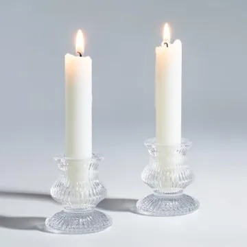 Romadedi Glass Candle Holders - Stylish Decor for Any Occasion