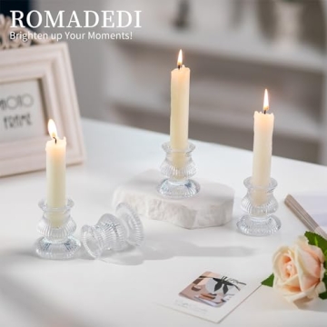 Romadedi Glass Candle Holders - Elegant Home Decor