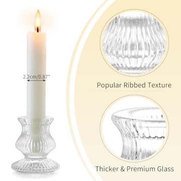 Romadedi Glass Candle Holders - Elegant Home Decor