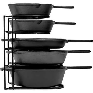 Heavy Duty Pan Organizer Rack - Space Saving Kitchen Storage