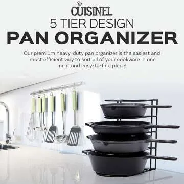 Heavy Duty Pan Organizer Rack - Space Saving Kitchen Storage