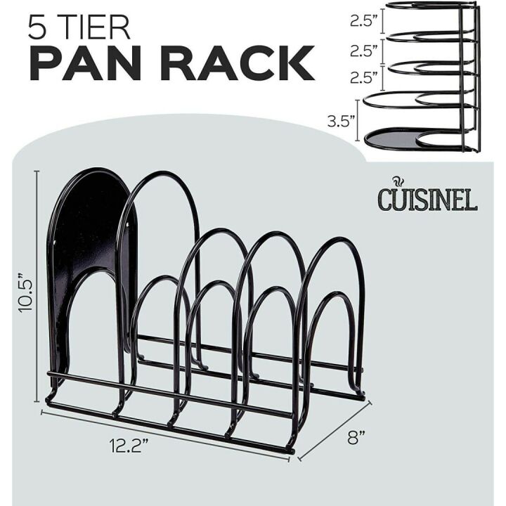 Heavy Duty Pan Organizer Rack - Space Saving Kitchen Storage
