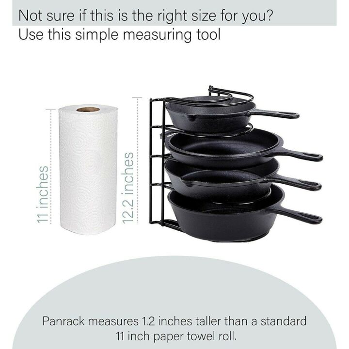 Heavy Duty Pan Organizer Rack - Space Saving Kitchen Storage