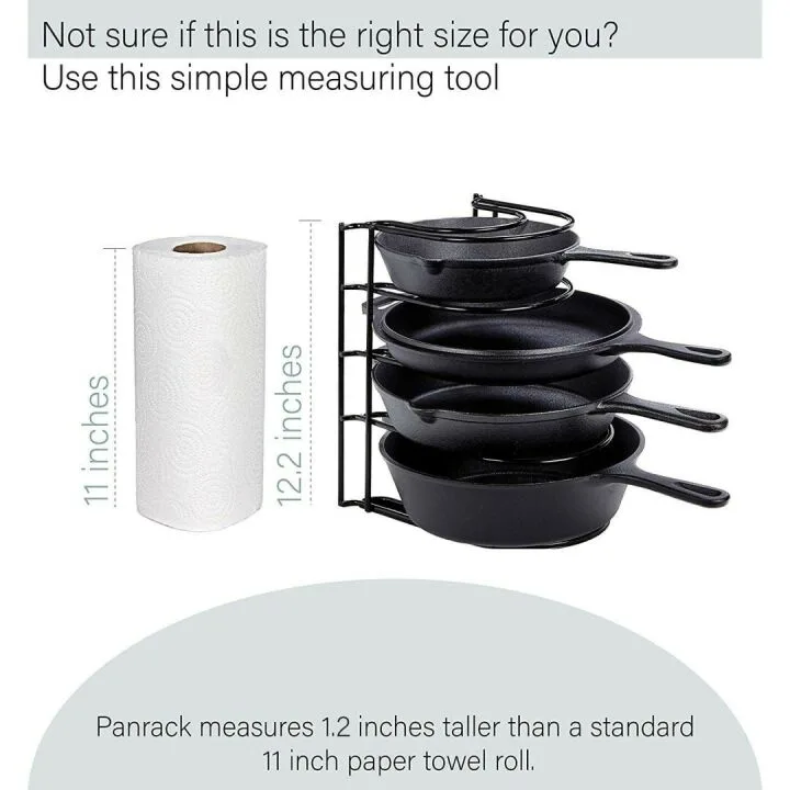 Heavy Duty Pan Organizer Rack - Space Saving Kitchen Storage