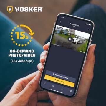 Vosker VKX Solar Powered 4G-LTE Outdoor Cellular Security Camera - No WiFi Needed, Motion Activated, Night Vision, SIM Card Included, On-Demand Mode - 15s Video Clips, IP65 Weather-Resistant
