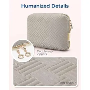 BAGSMART Electronics Organizer Travel Case, Travel Cable Organizer Bag for Travel Essentials, Travel Tech Organizer as Travel Accessories for Women, Cord Organizer for Phone, SD Card, Warm Grey