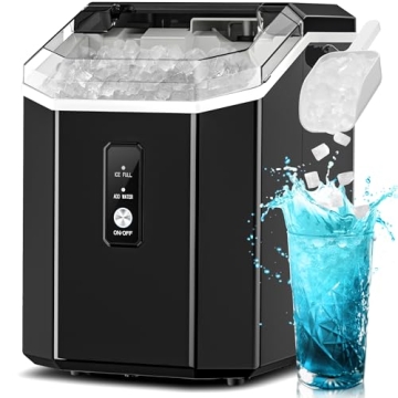 Electactic Nugget Ice Maker Countertop,34lbs/24H,Portable Pebble Ice Maker Machine with Handle,One-C...