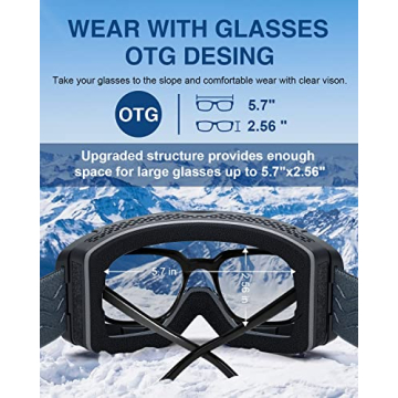 MioTsukus Ski Goggles with Magnetic Lenses for Men Women