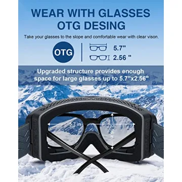 MioTsukus Ski Goggles with Magnetic Lenses for Men Women