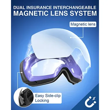 MioTsukus Ski Goggles with Magnetic Lenses for Men Women