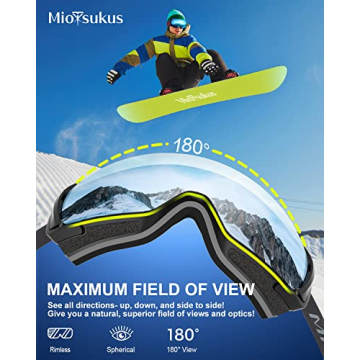 MioTsukus Ski Goggles with Magnetic Lenses for Men Women