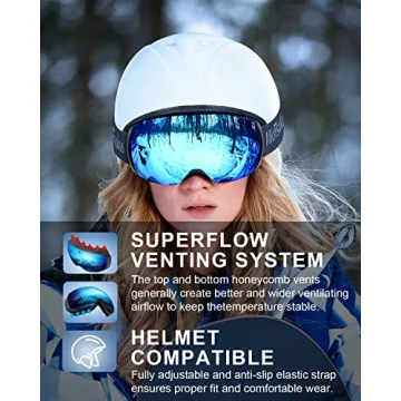 MioTsukus Ski Goggles with Magnetic Lenses for Men Women