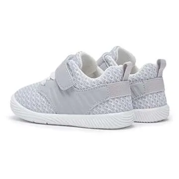 BMCiTYBM Baby Shoes Boy Girl Walking Shoes Breathable Sneakers Infant First Walker Shoes 6 9 12 15 18 24 Months Grey Size 12-18 Months Infant
