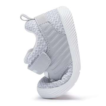 BMCiTYBM Baby Shoes Boy Girl Walking Shoes Breathable Sneakers Infant First Walker Shoes 6 9 12 15 18 24 Months Grey Size 12-18 Months Infant